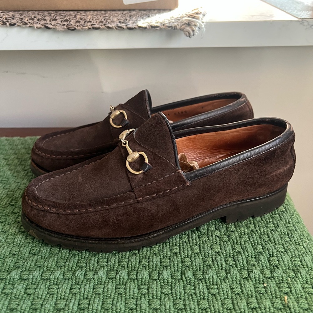 Gucci Brown Suede Loafers